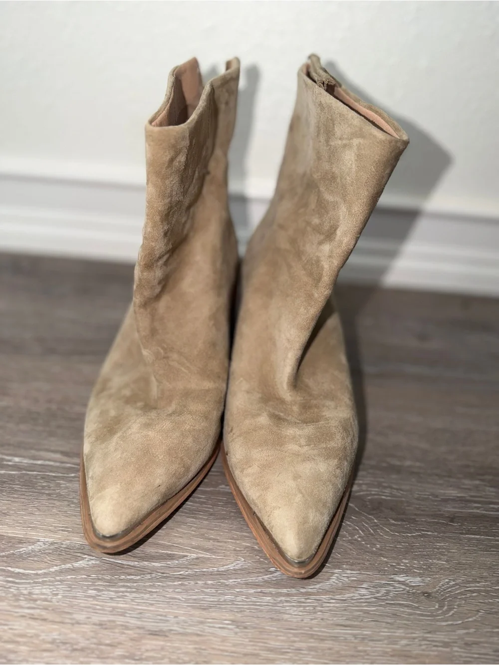 Steve Madden Women's Suede Ankle Boot in Taupe